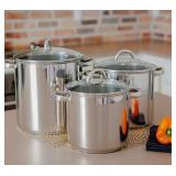 Sedona Kitchen SS 3-Pc. Stock Pot Set #29