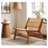 LuxenHome Brown Rubberwood Armless Accent Chair