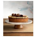 Oake Marble Wood-Base Cake Stand#3