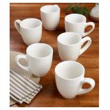 #3 Tabletops Gallery White Mugs  Set of 6