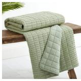 #7 Desert sage Mills Waffle Desert Quilted Throw