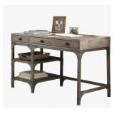 Gorden Weathered Oak Desk with Drawers and Shelves