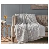 #7Snow Leopard Faux Fur Throw50' x 60'  Throw