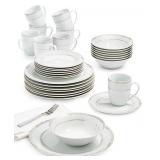 #13Fitz and Floyd Gold Serif 32-PcsDinnerware Set