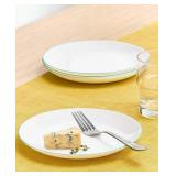 #2 Arch Studio Opal Glass Mint Rim Salad Plates,