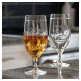 #3 Fleur De Lis 16 oz. Footed Iced Tea Glasses