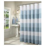 #3 Spa 251 Ombre Waffle Striped Shower Curtain