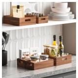 #4 Seville Classics Acacia Storage Bin Set, 5pc