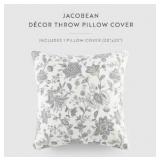 #2 Jacobean Gray 100% Cotton Pillow Cover