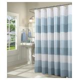 #3 Spa 251 Ombre Waffle Striped Shower Curtain