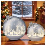 #9.5  6.5" & 8.5" Rotating Glass Ornament Decor