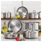 #36 Tramontina 12-PCs Tri-Ply Clad SS cookware set