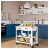 #39 Seville Kitchen Cart with Acacia Shelves