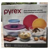 #7.50 Pyrex Glass Mixing Bowls with Lids, 8-Piece