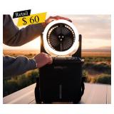 #16 Solar 3-Speed Misting Fan with LED Light