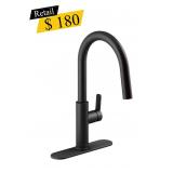#28 Kohler Rodean Matte Black Kitchen Sink Faucet