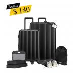 #56 CALPAK Evry 8-Piece Black Luggage Bundle