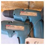 (2) Makita 6095D drills, battery and charger
