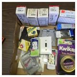 Elec plates, plugs, switches - many new in box,msc