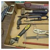 Hammers, vise grips, crescent wrench, misc