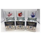 NHL Crown Royal Team Glasses, Redwings, Oilers, NHL Crown Royal Team Glasses, Redwings, Oilers,