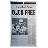 O.J.�s Free ORIGINAL Tin Press of Detroit News O.J.�s Free ORIGINAL Tin Press of Detroit News