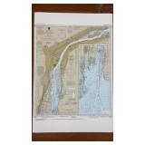 Detroit River Nautical Map Print Detroit River Nautical Map Print