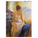 Elegant Woman Portrait Hand Signed Oil on Canvas Elegant Woman Portrait Hand Signed Oil on Canvas