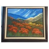 Mountains on Oil on Canvas Signed James Mountains on Oil on Canvas Signed James