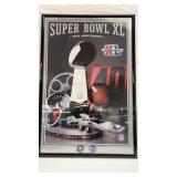 Framed Super Bowl 40th Anniversary Detroit NFL Framed Super Bowl 40th Anniversary Detroit NFL