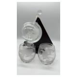 NIB Globe Decanter With Sailboat Inside
