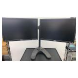 Dell Dual Monitors on stand Office