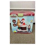 Inflatable Reindeer Helping Santa 6 Feet Tall,