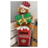 Teddy Bear Christmas Mail Box Display 4.5