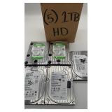 Western Digital, Seagate Hard Drives, 1TB, Qty 5,