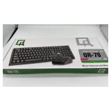NIB Wired Keyboard/Mouse QR-70, 17x5"