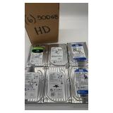 Seagate, WD Hard Drives, 500GB, Qty 6