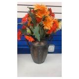 Tin Vase w/ Artificial Flowers 24"