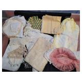 Table cloths, doilies and other linens.