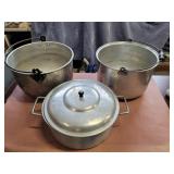 Large cook pots and steamer.