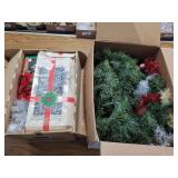 Christmas decorations in two boxes