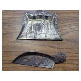 Sivler plated crumb scraper and pan