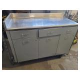 Metal cabinet with stainless steel top with a 4in