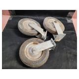 7ï¿½ins casters. One swivel and two stationary