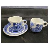 Maddock porcelain saucer and two teacups from