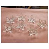 Glass star candle holders. 4ins