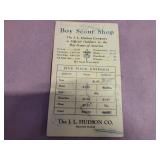 JL Hudson Boy Scout Shop outfitters card with