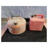 Gas cans. 2ï¿½gal metal and 1 gal plastic
