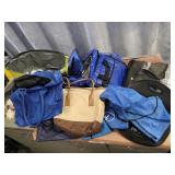 Assorted insulated and reusable shopping bags.