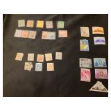 Postage stamps from various islands